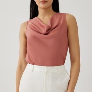 Love, Bonito Womens Verniece Satin Cowl Neck Shell Top - Rose, S